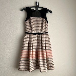 Taylor feminine ivory/black/orange fit and flare dress